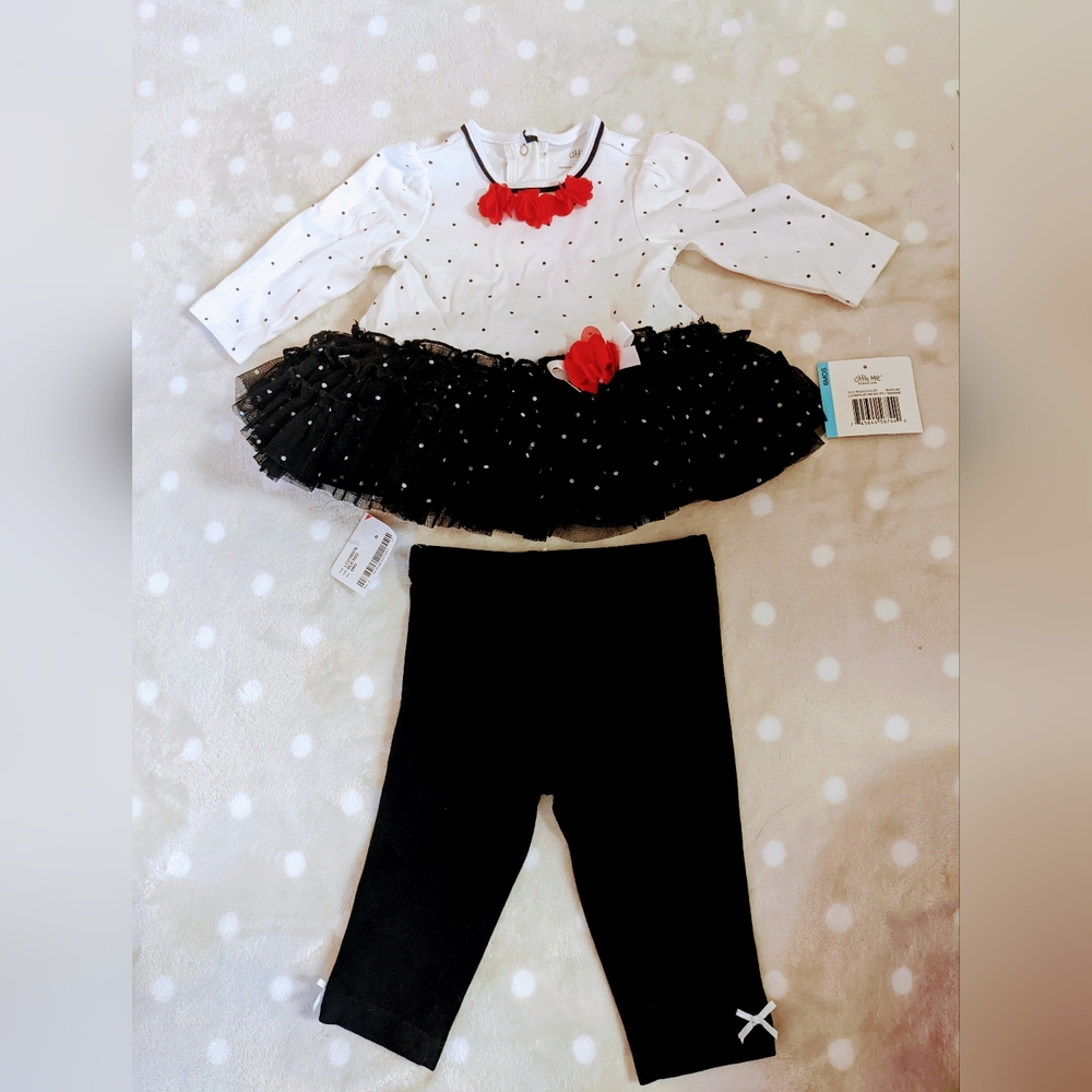 Little me baby girl top and leggings set